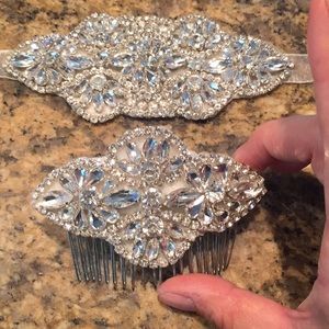 Stunning bridal wrist cuff and hair comb!